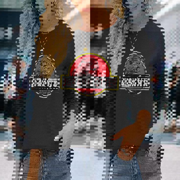 クリスマス用のかわいくて楽しいカワウソ。 長袖Tシャツ 彼女への贈り物