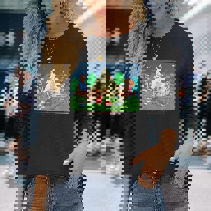 クレヨンしんちゃん 野原一家キャンプファイヤー 集合 長袖Tシャツ 彼女への贈り物