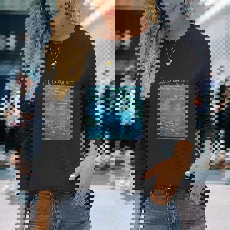 クロード モネ 面白いtシャツ 睡蓮 印象派 絵画 アート メンズ レディース 面白い 服 美術 油彩画 長袖Tシャツ 彼女への贈り物