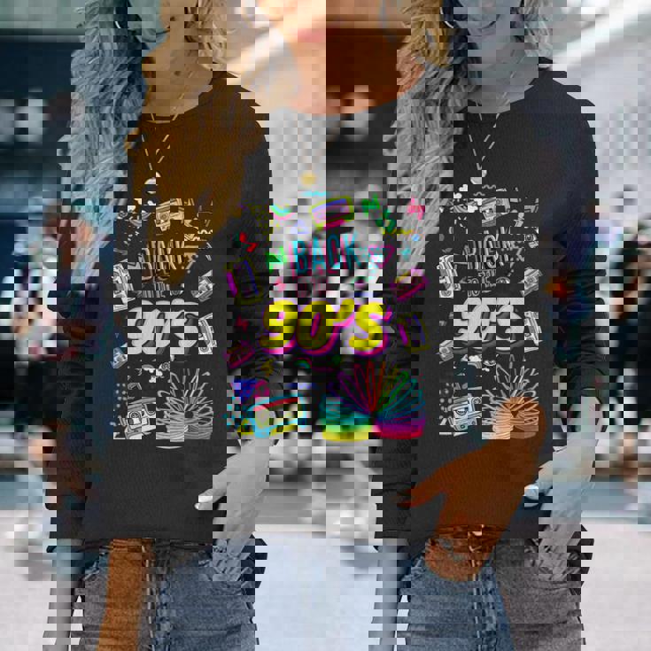 クールな90年代フォーエバー、ヴィンテージレトロバックトゥ90年代のグラフィックデザイン。 長袖Tシャツ 彼女への贈り物