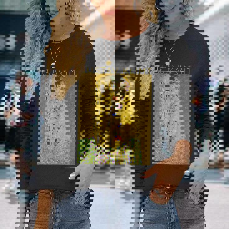 グスタフ・クリムト The Kiss アーティスト向け 長袖Tシャツ 彼女への贈り物