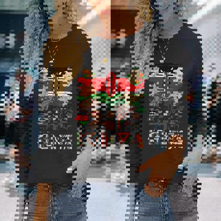 ケニア国旗の衣装のアイデア ケニアフード&ケニア国旗 長袖Tシャツ 彼女への贈り物