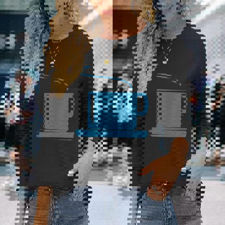 コーヒー、紅茶、カップ 長袖Tシャツ 彼女への贈り物