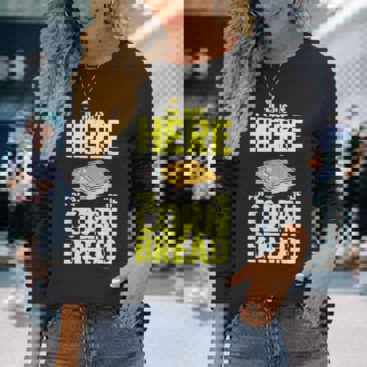 コーンブレッドレシピ 食べ物 面白いコーンベーキング 長袖Tシャツ 彼女への贈り物