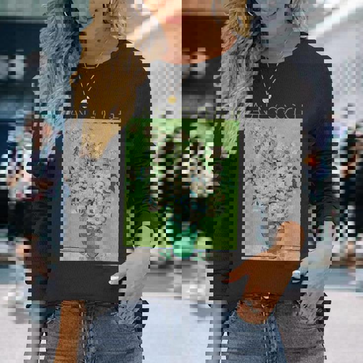 ゴッホローズアートスプリング 長袖Tシャツ 彼女への贈り物