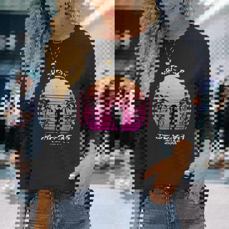 ゴールドコースト クイーンズランド州 オーストラリア サーフィン ギフト ヤシの木 スポーツ お土産 長袖Tシャツ 彼女への贈り物