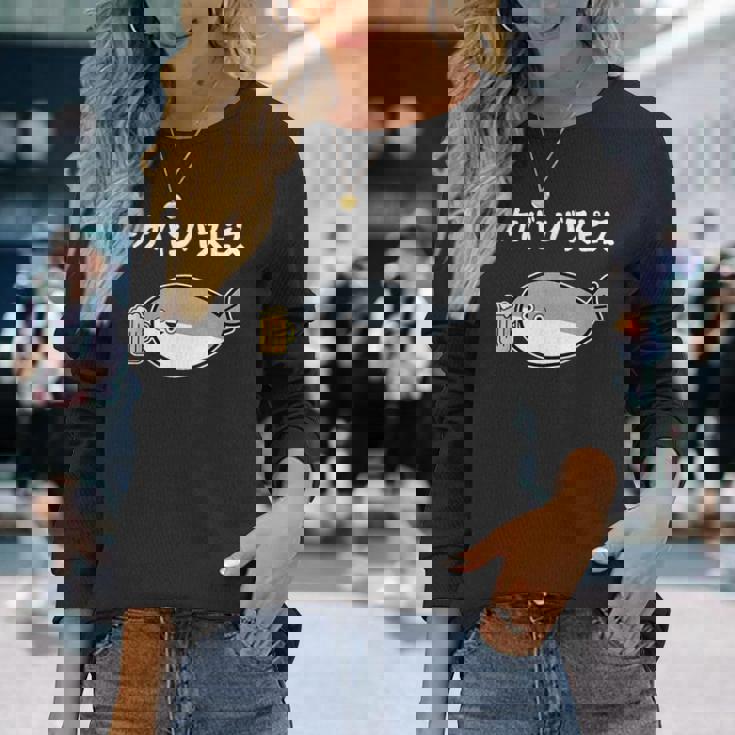 サケバンバスピス サカバンバスピス 酒好き ダジャレ お酒好き 古代魚 ネタ お笑い おもしろ ネタ 長袖Tシャツ 彼女への贈り物