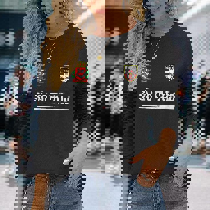 サンパウロスポーツサッカージャージーフラッグ ナショナル。 長袖Tシャツ 彼女への贈り物