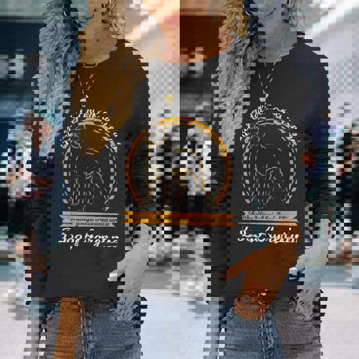 シュッツェンゲル・ドゴ・アルヘンティーノ・ドゴ・アルヘンティーノ・フンド 長袖Tシャツ 彼女への贈り物