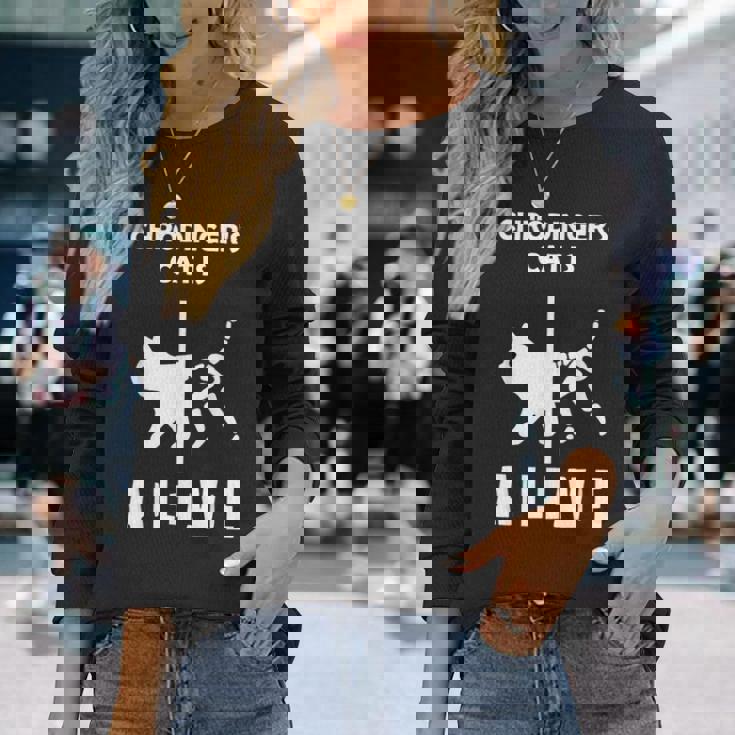 シュレディンガーの猫-死んで生きている-物理オタク 長袖Tシャツ 彼女への贈り物