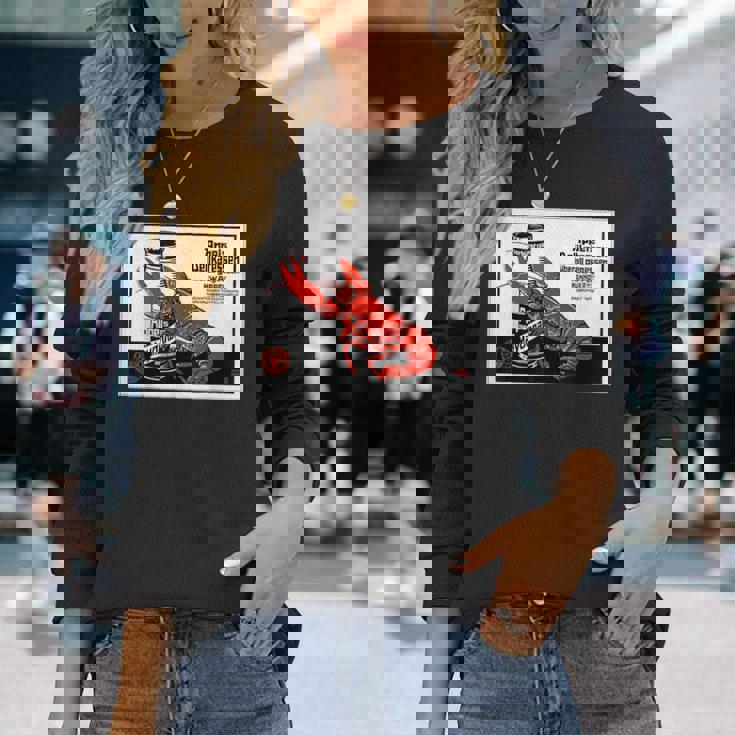 シーフード 1879 ドイツ ロブスター ザリガニ 甲殻類 レトロ 長袖Tシャツ 彼女への贈り物