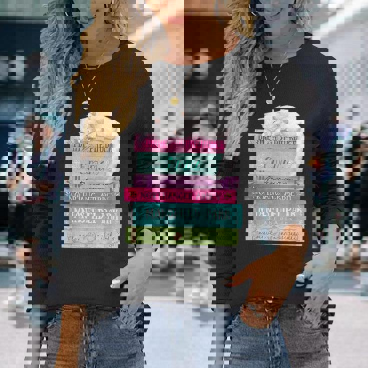 ジェーンオースティン 本 スタック おもしろ文学 長袖Tシャツ 彼女への贈り物