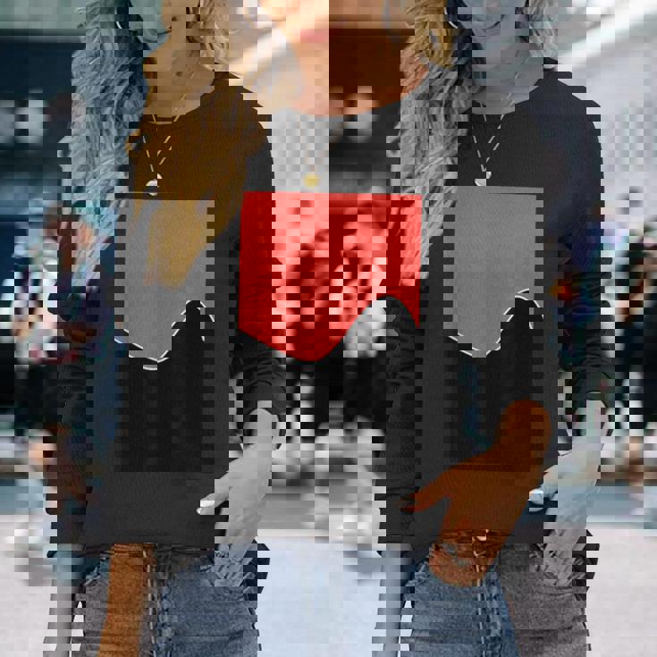 ジオメトリック ツートーン ウェーブ パターン カーミン ピンクとブラック 長袖Tシャツ 彼女への贈り物