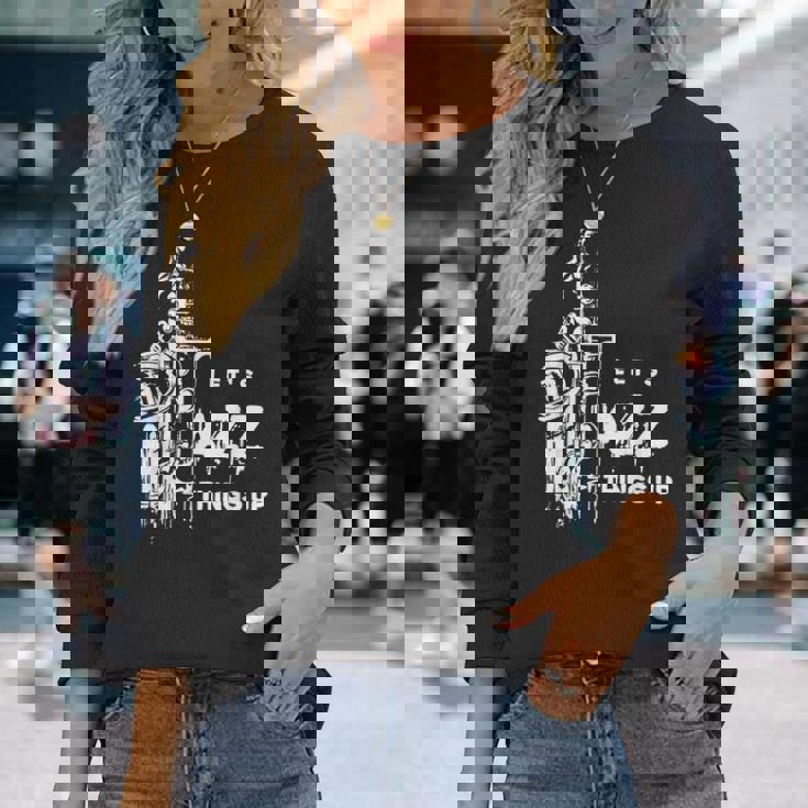 ジャズ・サックス レッツ・ジャズ・シング・アップlet's Jazz Thing Up 長袖Tシャツ 彼女への贈り物