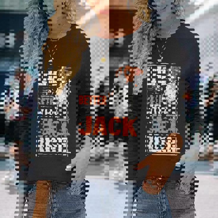 ジャック・ラッセル・テリア 犬所有者へのギフト 長袖Tシャツ 彼女への贈り物