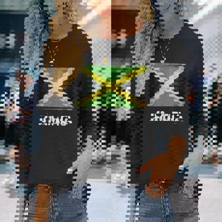 ジャマイカ ジャマイカ国旗 長袖Tシャツ 彼女への贈り物