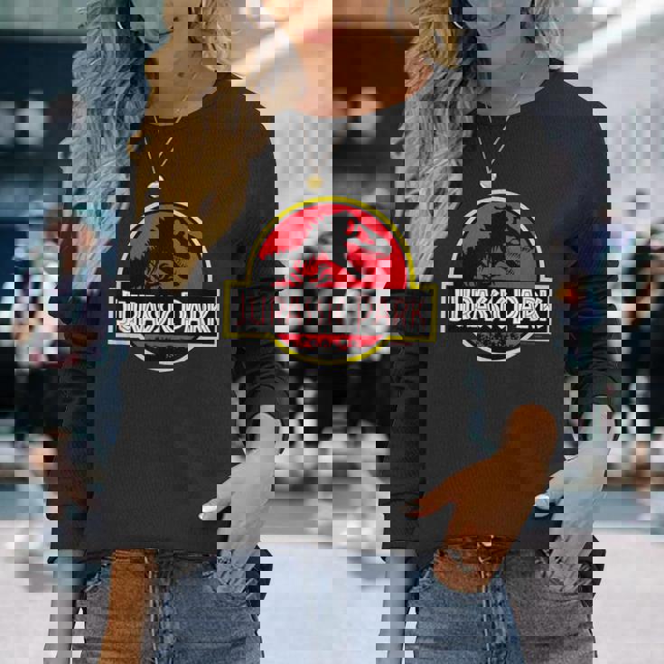 ジュラシックパークのロゴ 公式ライセンス商品。 長袖Tシャツ 彼女への贈り物