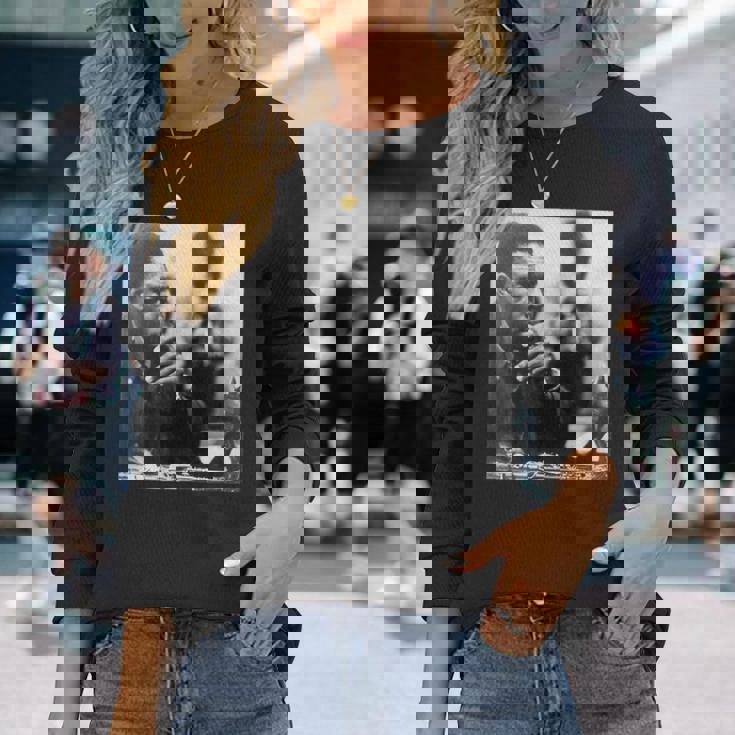 ジョン・コルトレーン 白黒写真 長袖Tシャツ 彼女への贈り物