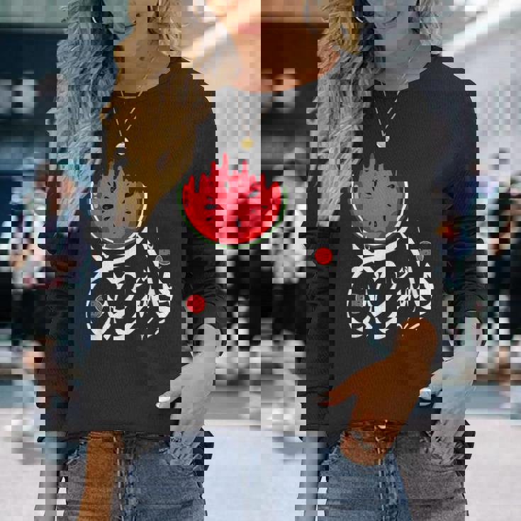 スイカ パレスチナ スイカ パレスチナコレクション 長袖Tシャツ 彼女への贈り物