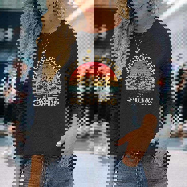 スカウトキャンプボーイハイキングスカウトでlife Is Better 長袖Tシャツ 彼女への贈り物