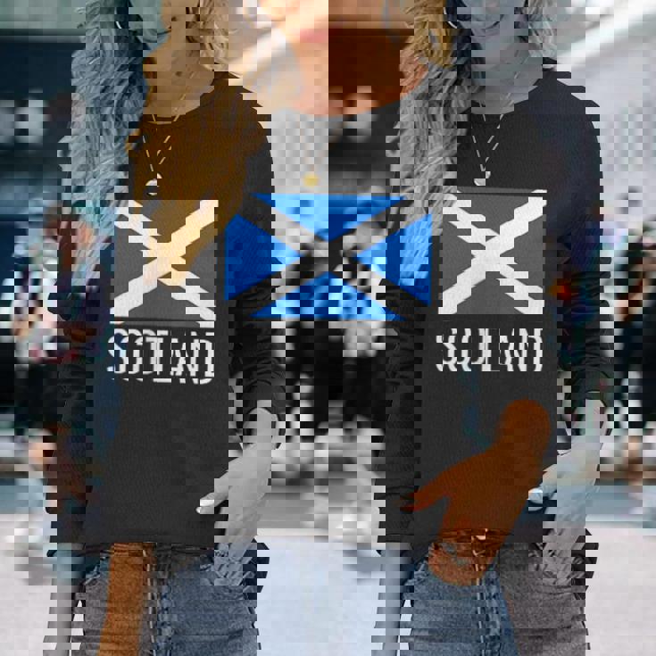 スコットランド国旗シャツ スコットランドサッカーシャツ 誇り高きスコッツマン 長袖Tシャツ 彼女への贈り物