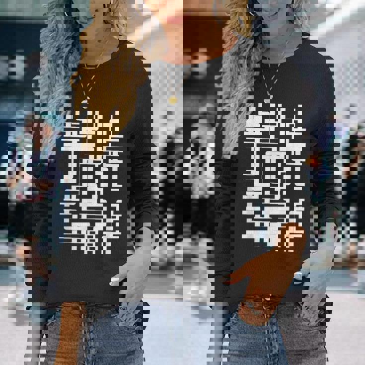 スタイリッシュ幾何学模様 長袖Tシャツ 彼女への贈り物