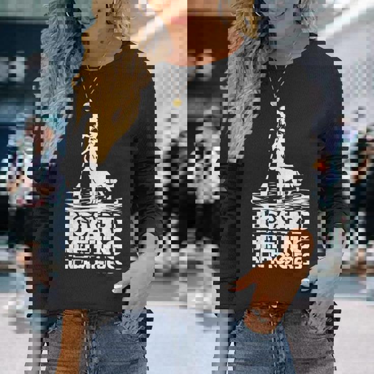 スタンドアップ パドリングボード ミーティングup 犬upボード パドリング 長袖Tシャツ 彼女への贈り物