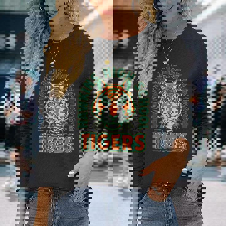 ストレンジャー・シングス ホーキンス・ハイ・タイガース 凝視ファン記念品 長袖Tシャツ 彼女への贈り物