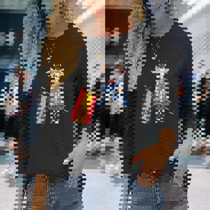 スペイン牛のファン 長袖Tシャツ 彼女への贈り物