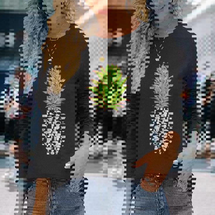 スポーツシャツ 面白いパイナップルデザイン ヴィンテージ バドミントン 長袖Tシャツ 彼女への贈り物