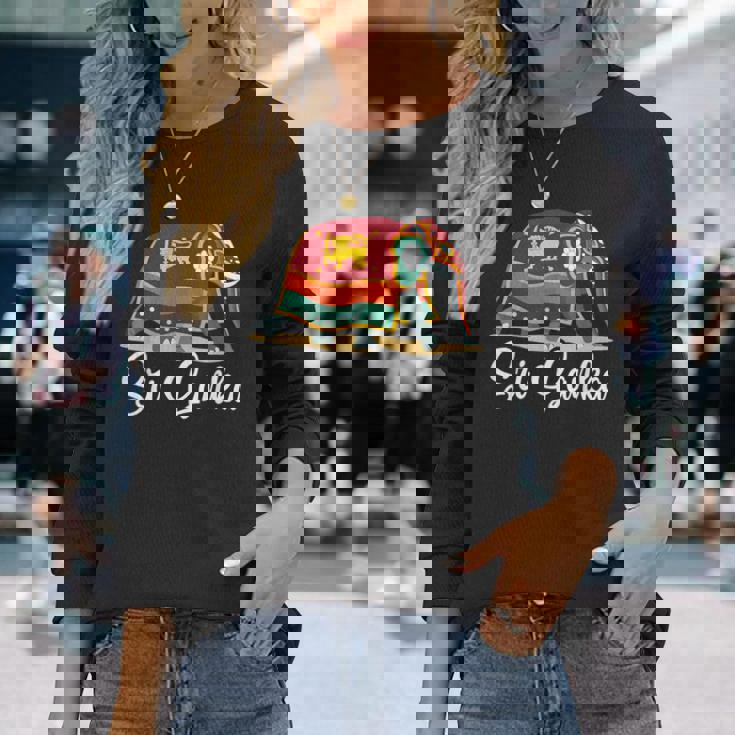 スリランカの国旗と友情 長袖Tシャツ 彼女への贈り物