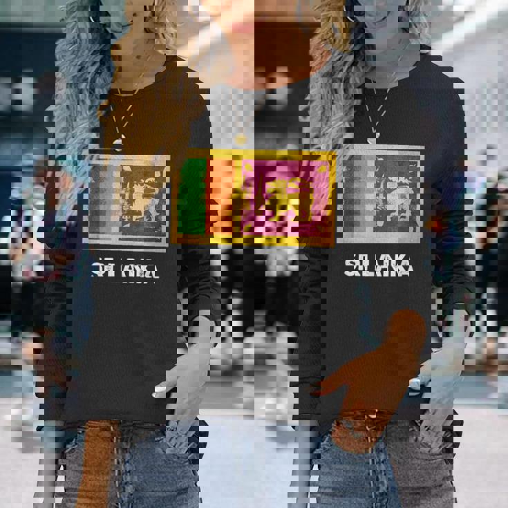 スリランカ国旗tシャツ 長袖Tシャツ 彼女への贈り物