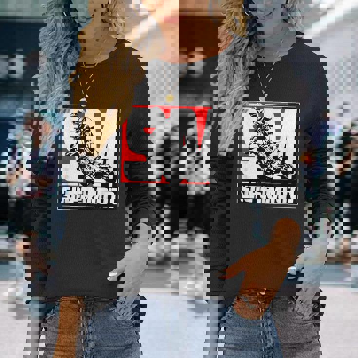 スーパーモトスーパーモタードエンデューロモトクロス 長袖Tシャツ 彼女への贈り物