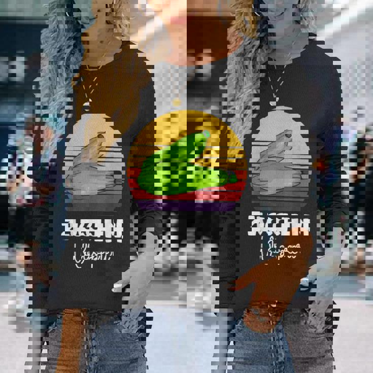 ズッキーニ愛好家 ビーガン ベジタリアン野菜ズッキーニ 長袖Tシャツ 彼女への贈り物