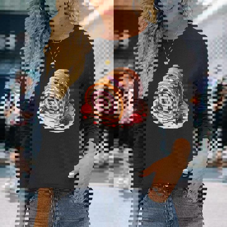 ゼリーロールケーキ 長袖Tシャツ 彼女への贈り物