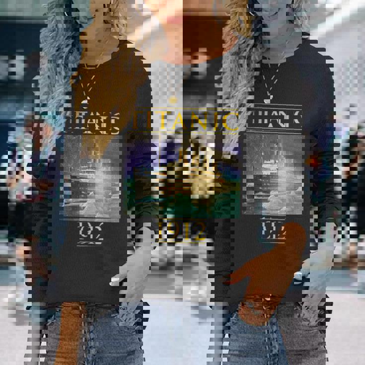 タイタニックtシャツ 帆船 ヴィンテージ クルーズベッセル 1912年 ギフト 長袖Tシャツ 彼女への贈り物