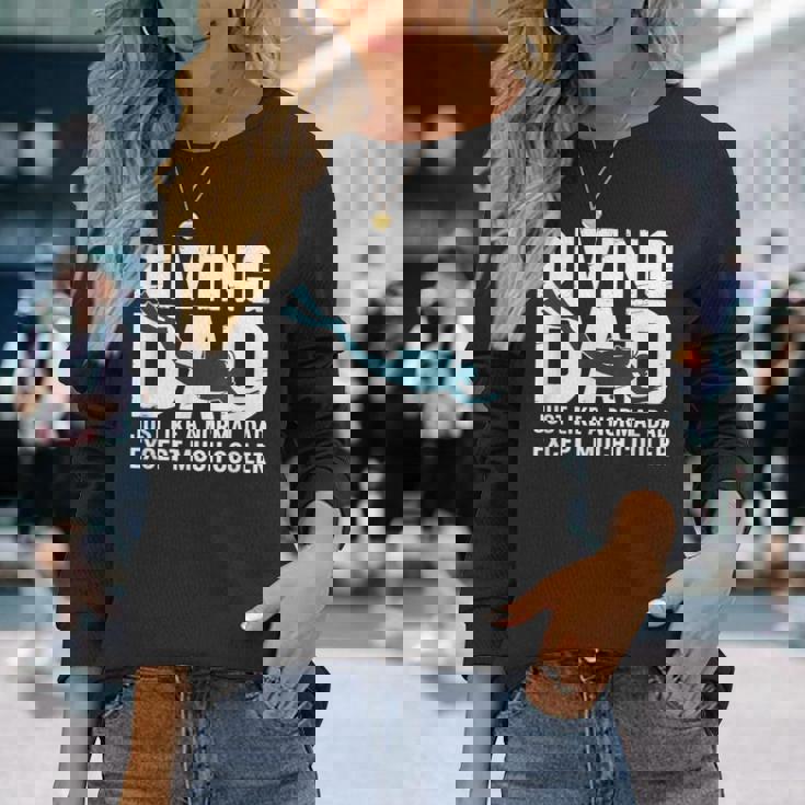 ダイビング お父さん ヴィンテージ スキューバ ダイバー 父 スキューバダイビング 長袖Tシャツ 彼女への贈り物