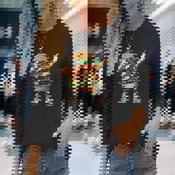 ダビングバーガー ファーストフード ナショナルハンバーガー ダブ愛好家 長袖Tシャツ 彼女への贈り物