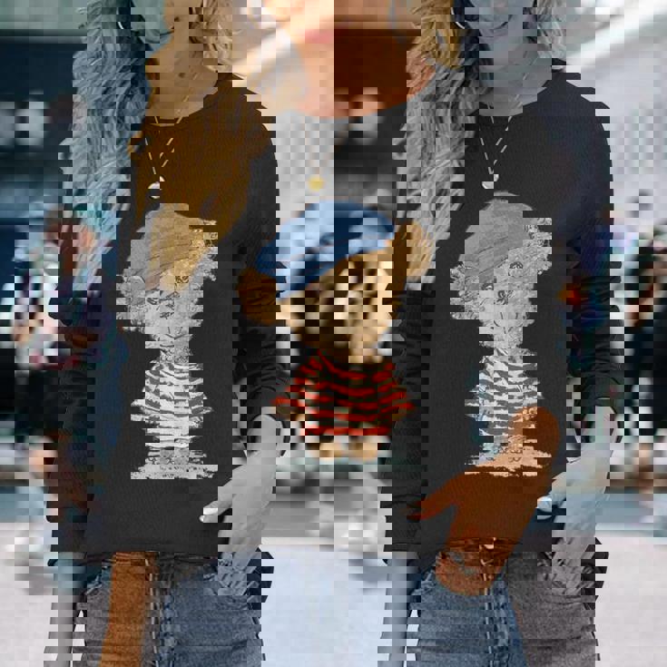 テディベア かわいい 熊 ぬいぐるみ ギフト 動物 アート イラスト 長袖Tシャツ 彼女への贈り物