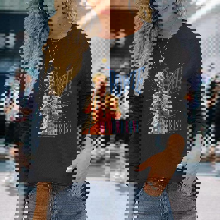 デヴィッド・ボウイ モダンラブ写真 デニス・オリーガン作 長袖Tシャツ 彼女への贈り物