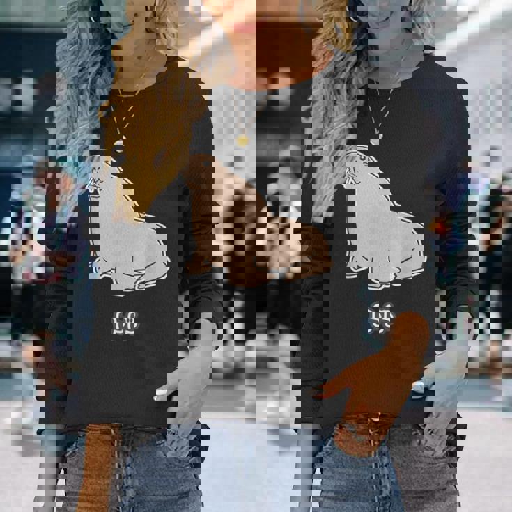 トド《ビッグ プリント》【どうぶつフレンズ】海・水族館の生き物 ゆるくてかわいい キャラクター イラスト 長袖Tシャツ 彼女への贈り物