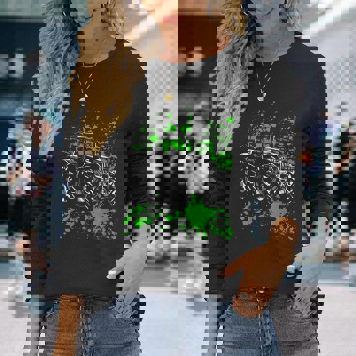 トラクターシャツ レトロトラクターtシャツ ビンテージファーマーギフト 長袖Tシャツ 彼女への贈り物