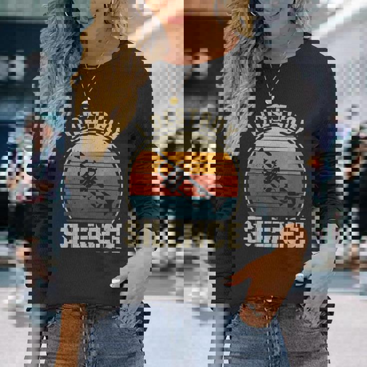 トランペット奏者 I Destroyilence Recto Trumpet Lovers 長袖Tシャツ 彼女への贈り物