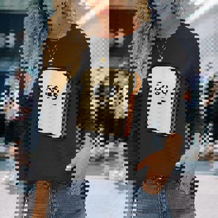 トーストくん パン 食パン かわいい イラスト ゆるキャラ メンズ レディース キッズ 長袖Tシャツ 彼女への贈り物