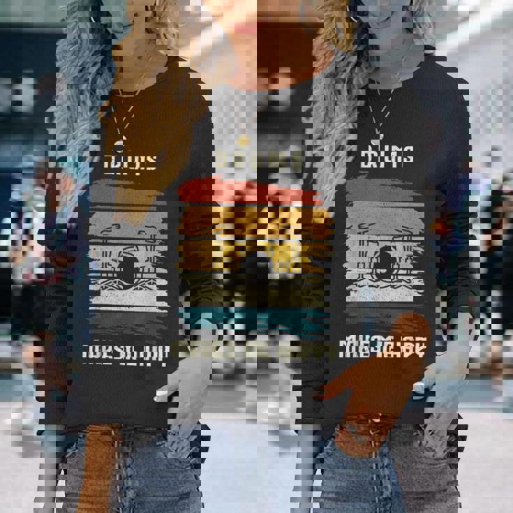 ドラマーtシャツ ドラマー ヴィンテージギフト 長袖Tシャツ 彼女への贈り物