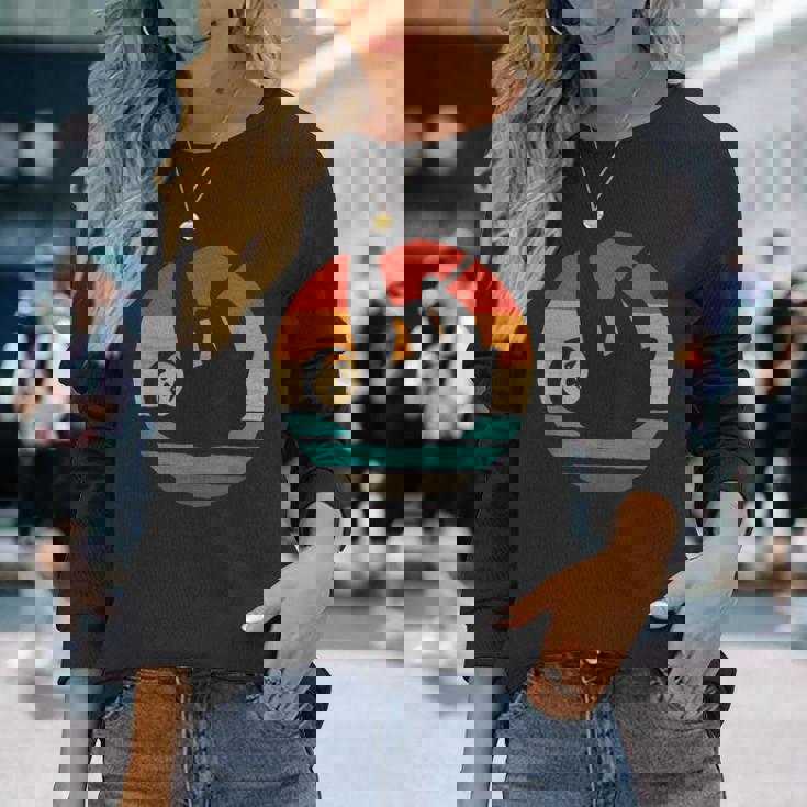 ナマケモノ レトロスタイル ビンテージ 長袖Tシャツ 彼女への贈り物