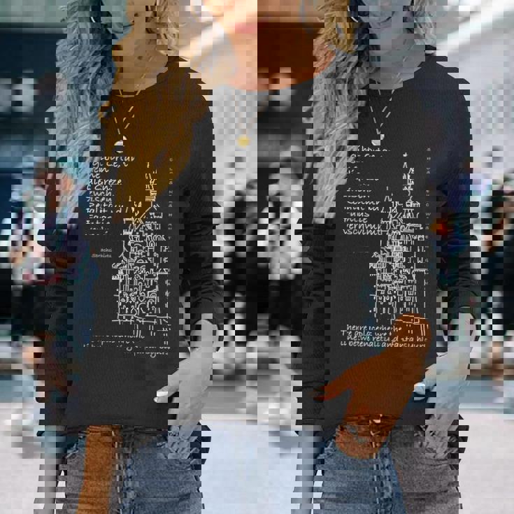 ノイシュヴァンシュタイン城 バイエルン ドイツ ドイツ語 英語 長袖Tシャツ 彼女への贈り物