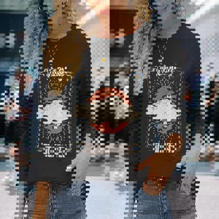 ハタ 魚 ヴィンテージ レトロ クラシック 動物 愛 長袖Tシャツ 彼女への贈り物