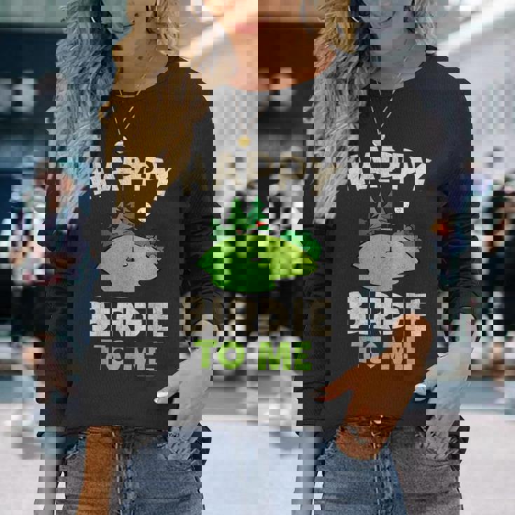 ハッピーバーディー ゴルフ 面白い ホール 文字入り メンズ おもしろ 面白い 服 オリジナル おもしろグッズ 文字 長袖Tシャツ 彼女への贈り物