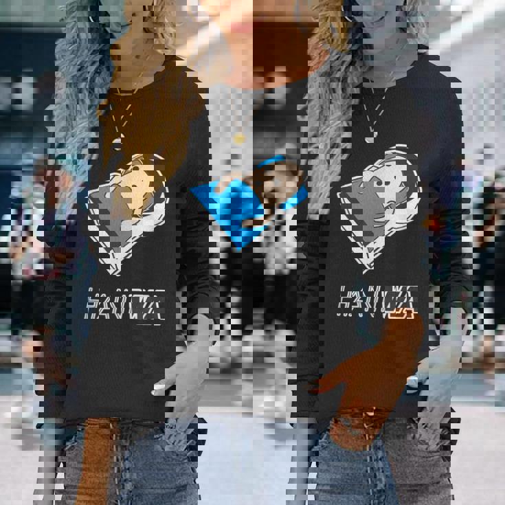 ハニワ くん 埴輪『古墳のベッド』【ゆるフレンズ】歴史土器 キャラクター かわいい イラスト 長袖Tシャツ 彼女への贈り物